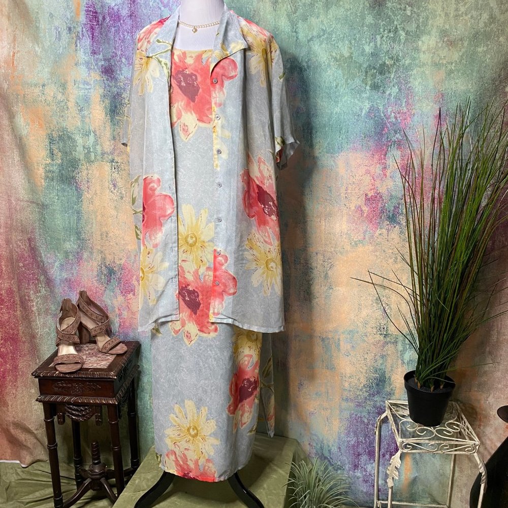 NWOT 📌 David Rose Chiffon Dress with long Jacket